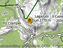 Karte: Freilichtmuseum Lagazuoi / Museo all'aperto Lagazuoi